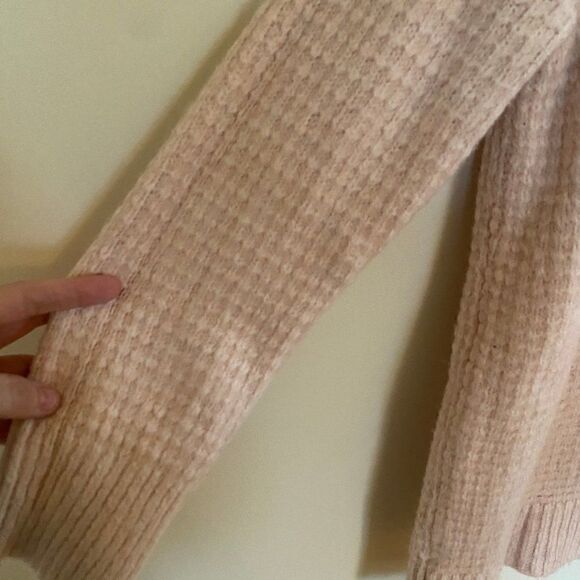 Lou & Grey Waffle Knit Pink Pullover Sweater Size Medium alpaca blend - Picture 3 of 7